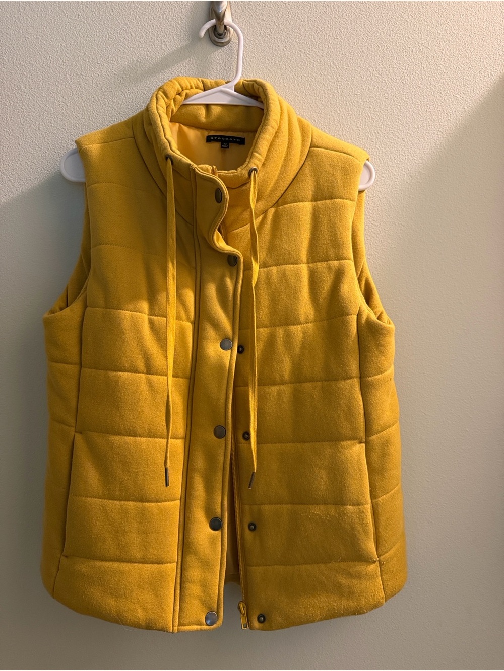 Staccato Quilted Puffer Vest in Bright Mustard